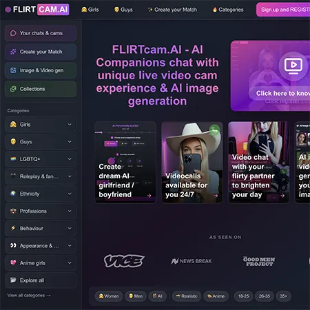 FLIRTcamAI - Top AI Porn Sites screenshot